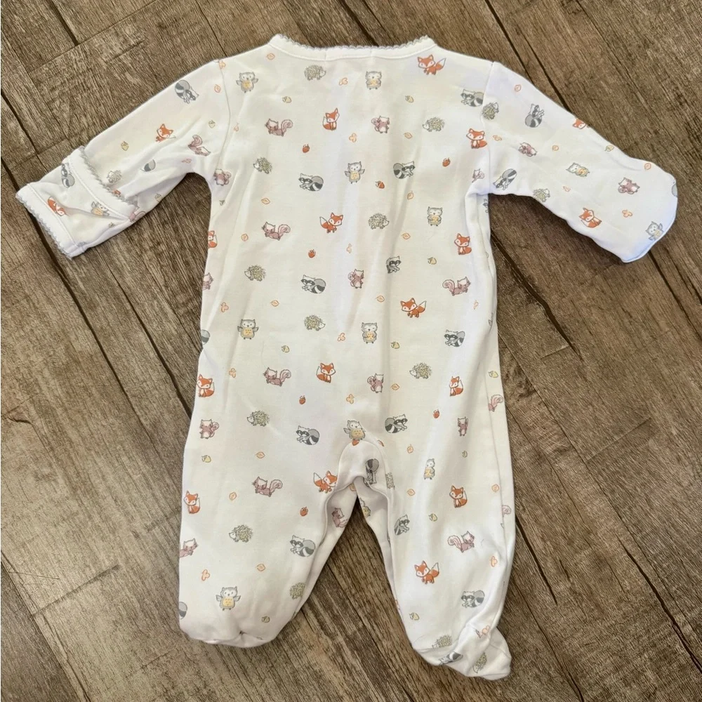 Newborn Kissy Kissy Pima‎ Cotton Footie Woodland Animal Prin